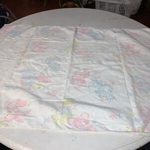 Sweet vintage cotton baby blanket Pink and Blue Animal Print